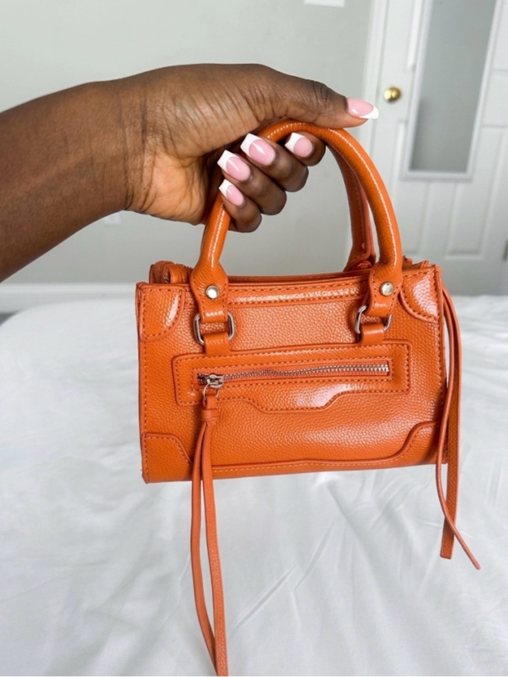 Fashion Nova Orange Mini Tote with Top Handles